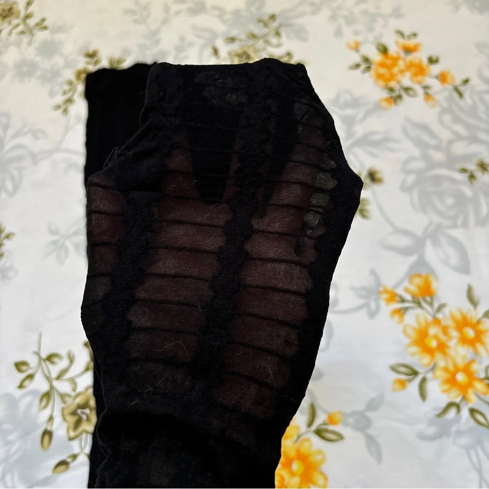 Black Patterned Thigh Highs